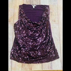 Dressbarn purple sequin tank size 3X